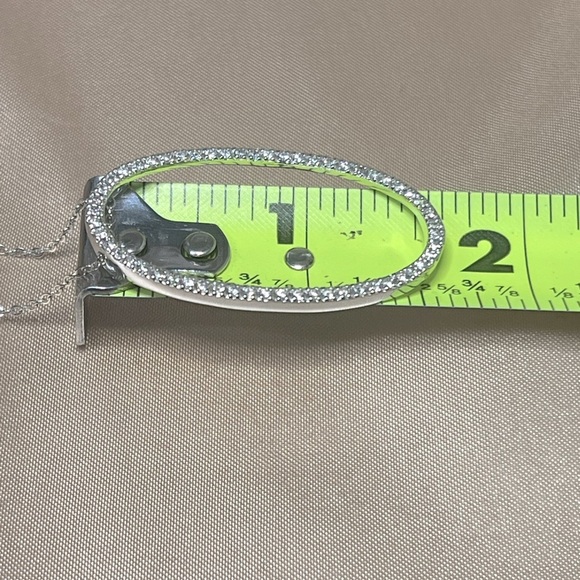 Erwin Pearl Sterling Silver Necklace With Sterling Silver & CZ Oval Pendant 925 - Picture 9 of 15